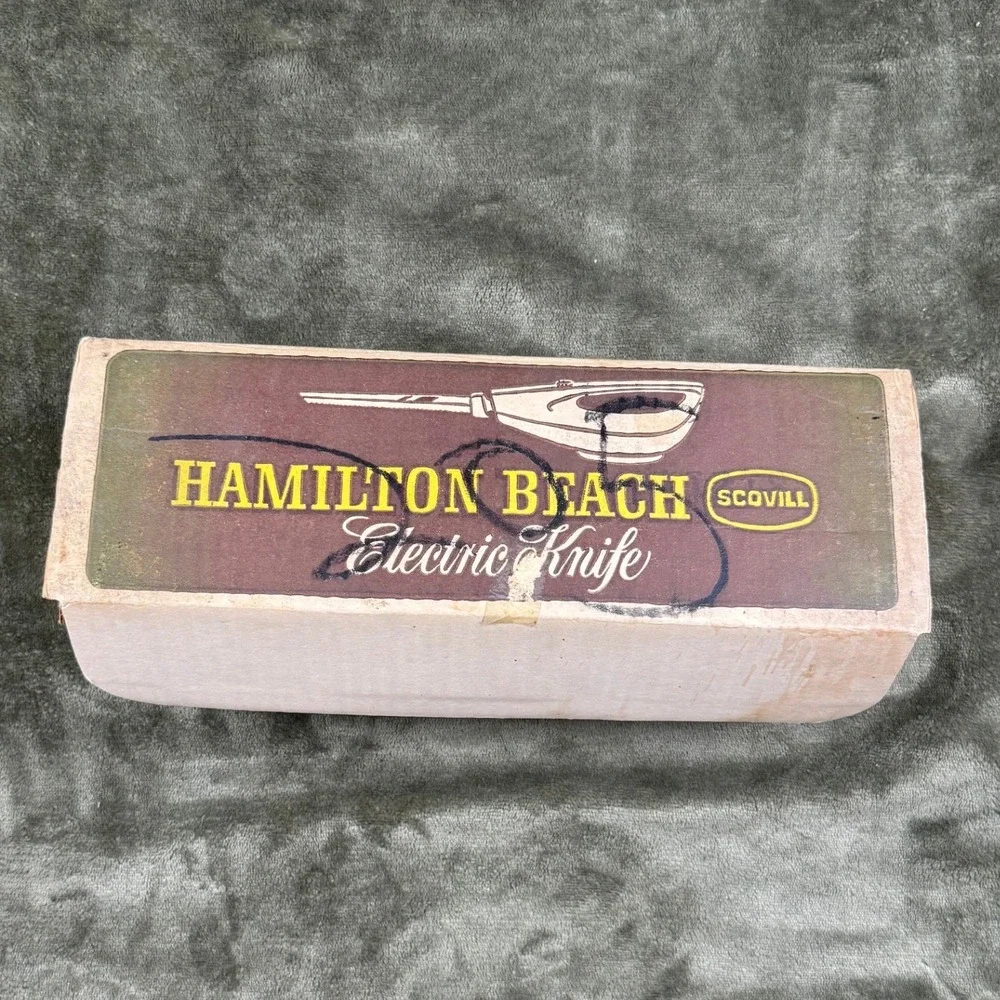Vintage Hamilton Beach Scovill Electric Knife 275-2 Harvest Gold MCM with Box